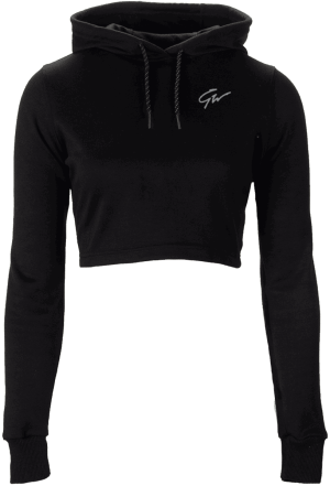 Pixley Crop Top Hoodie - Black