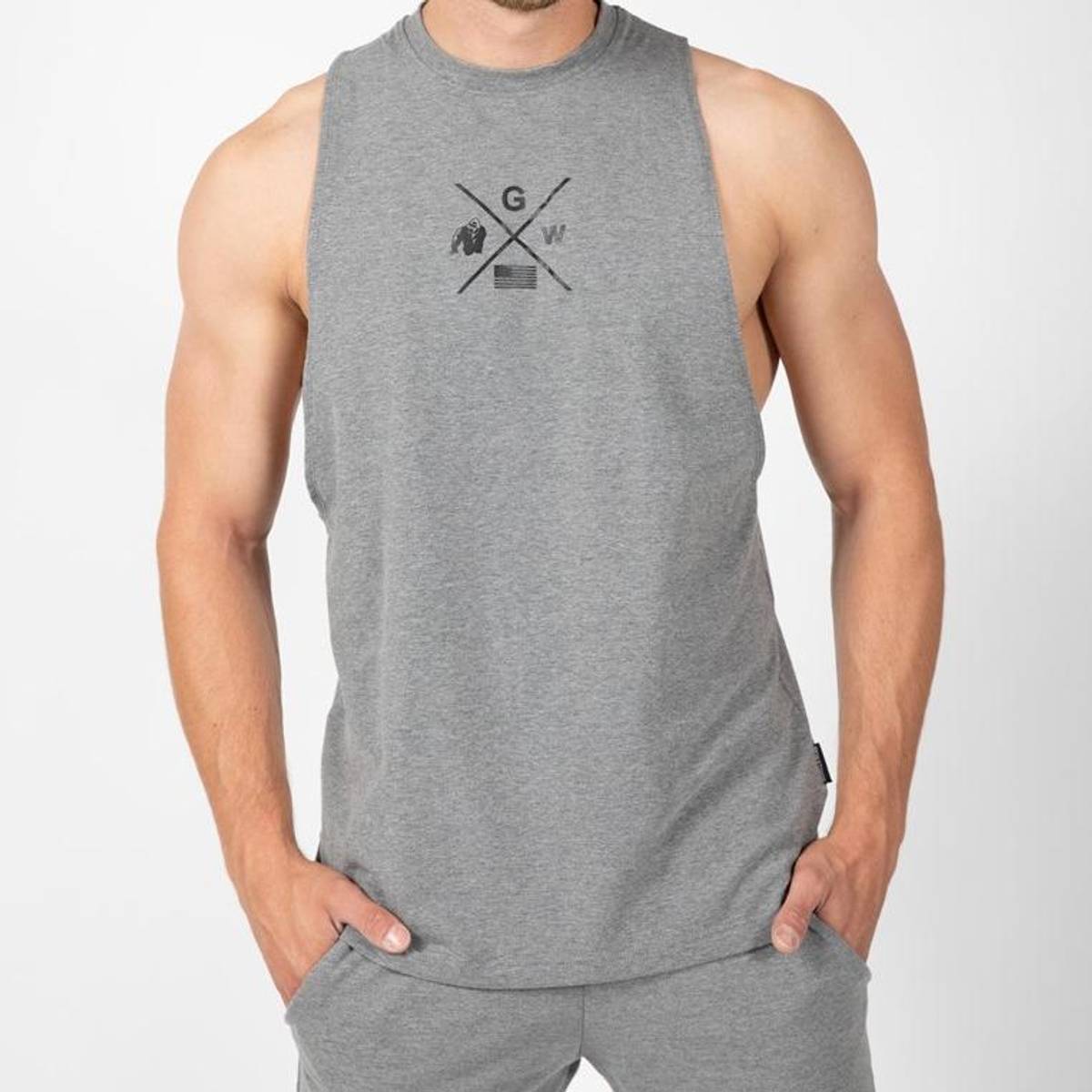 Cisco Drop Armhole Tank Top - Gray/Black